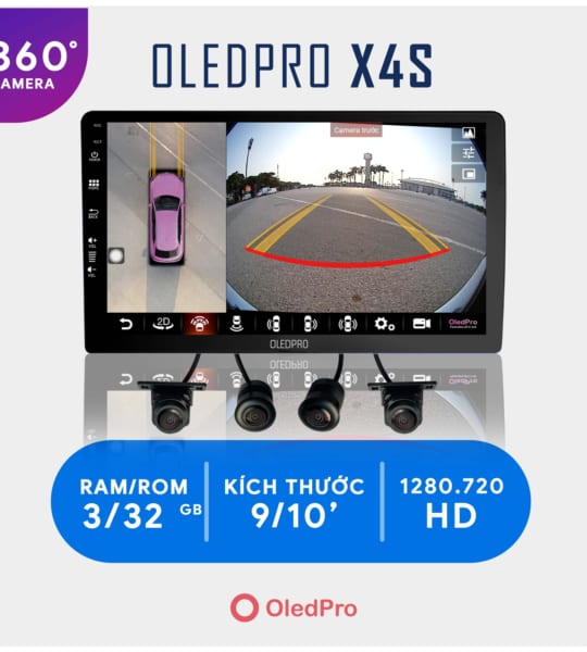 Màn Hình Android OledPro X4S – Liền Camera 360 ĐỘ