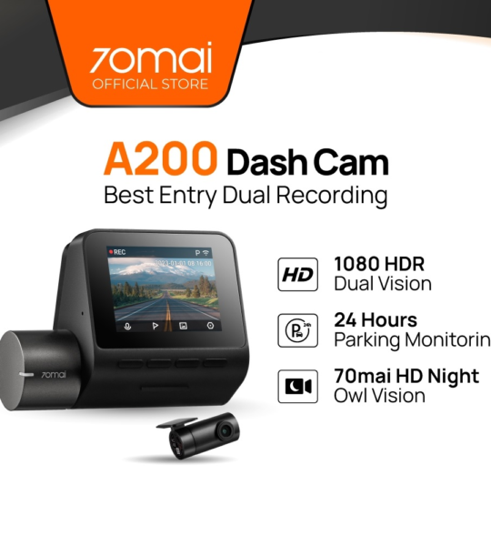 70mai Dash Cam A200 HDR 1080P Ghi Hình 2 Kênh Trước Sau Giá Rẻ